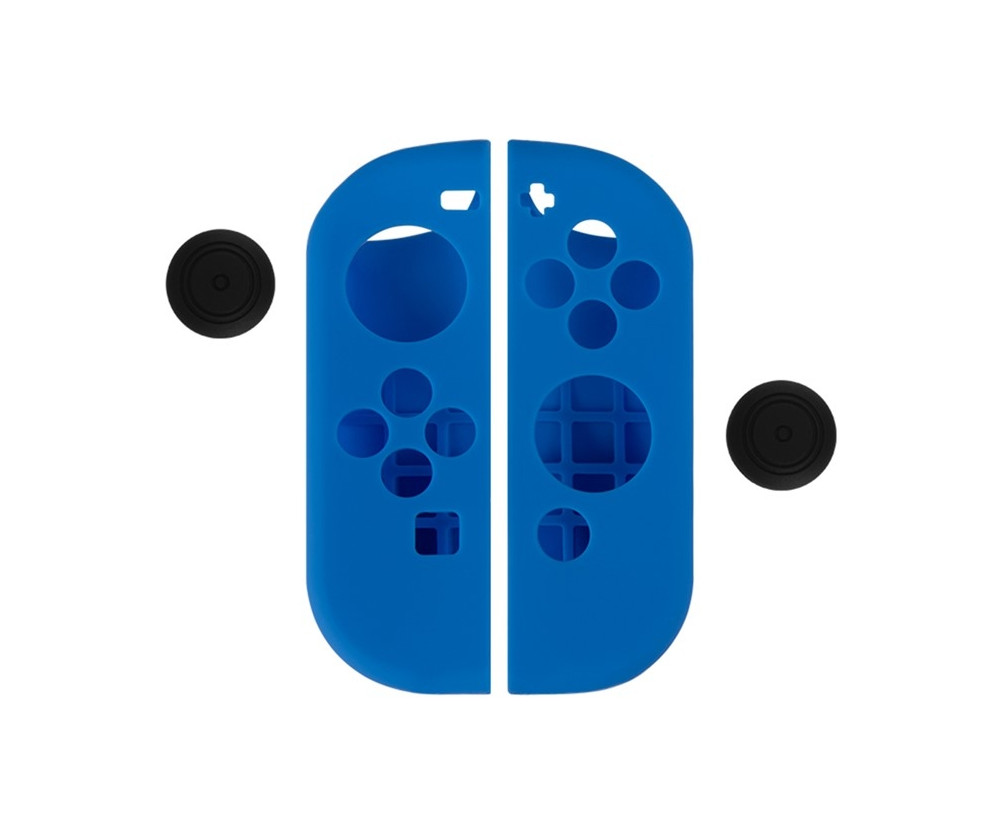 Silikonfodral Skal Kompatibel med Nintendo Switch + tumgreppsskydd fodral - blå