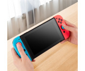 Silikonfodral Skal Kompatibel med Nintendo Switch + tumgreppsskydd fodral -Svart