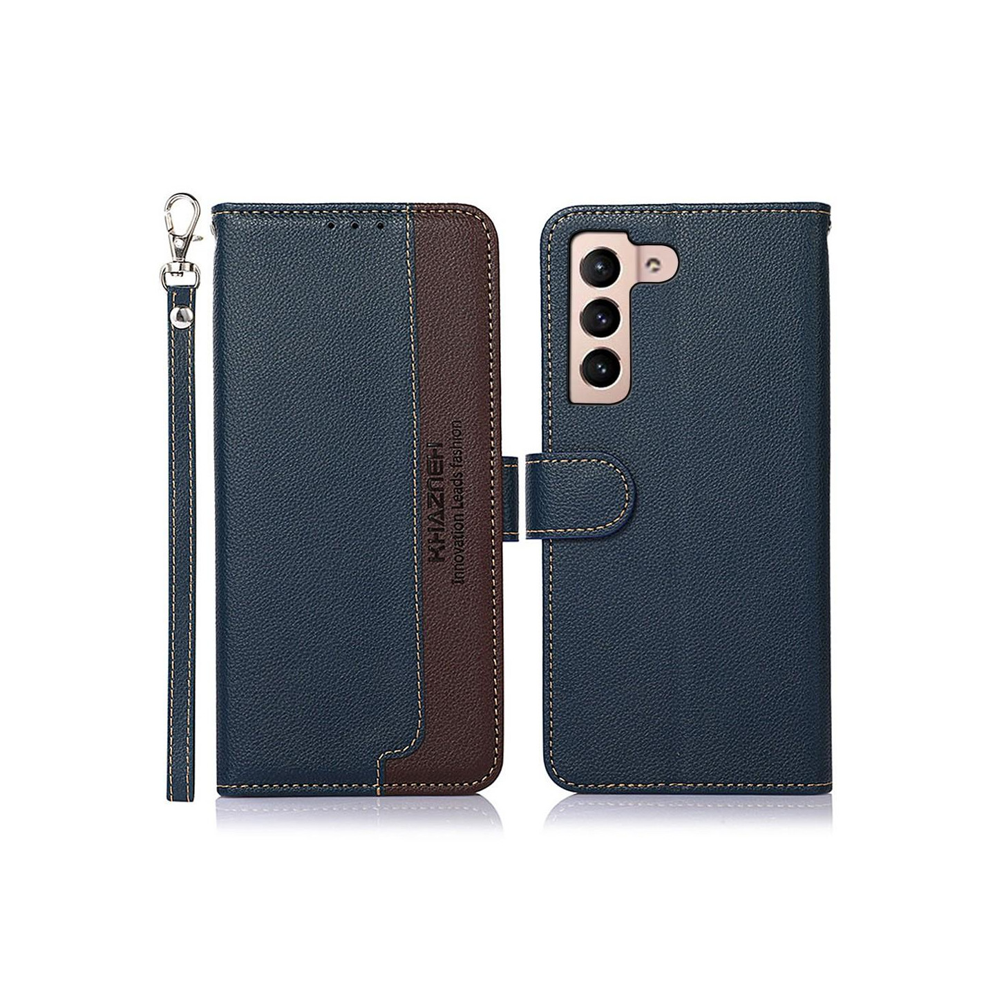 Samsung Galaxy S22 5G RFID Blocking KHAZNEH Phone Cover - Blue/Brown