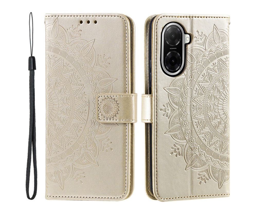 För Xiaomi Redmi A5 4G / Poco C71 4G Stativfodral Totem  Plånboksfodral - Guld