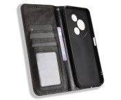 För TCL 605 4G / 60 SE Plånboksfodral med Ställ Retrotextur - Svart