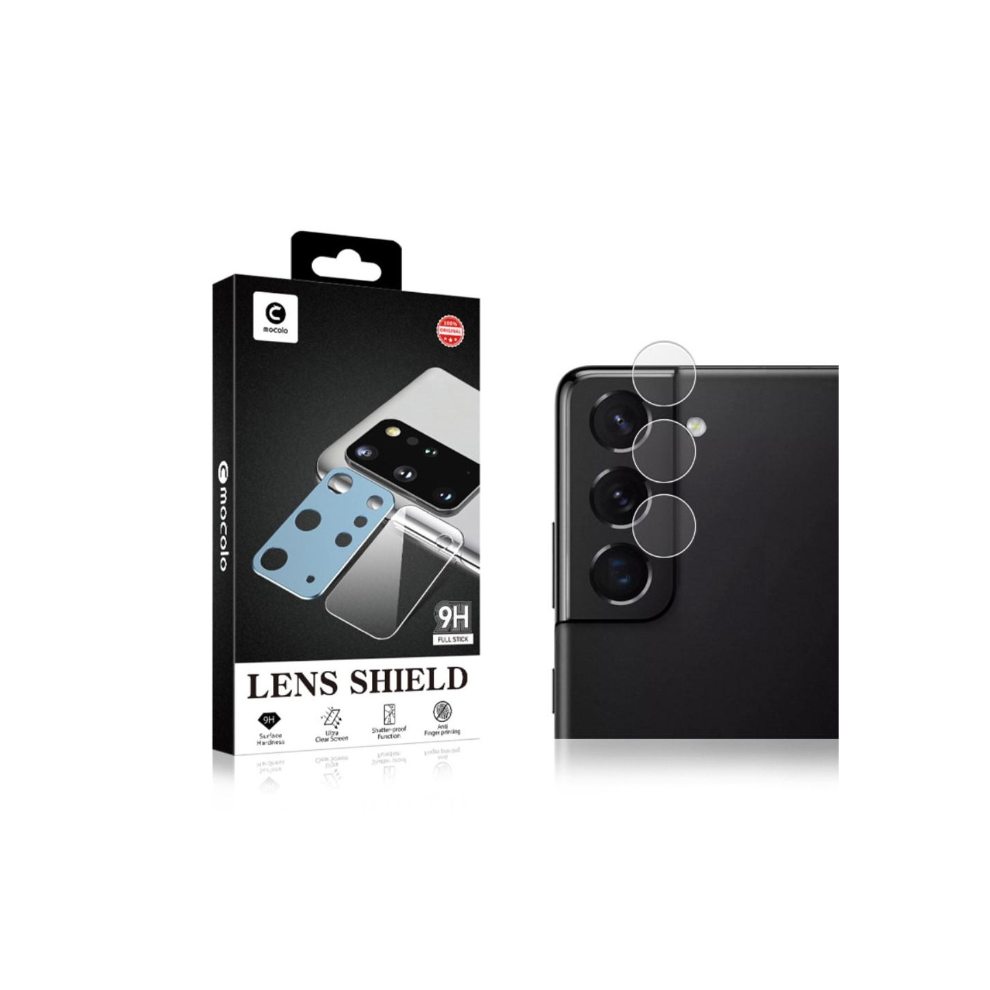 Samsung Galaxy S22 MOCOLO Kameralinsecover Hærdet Glass