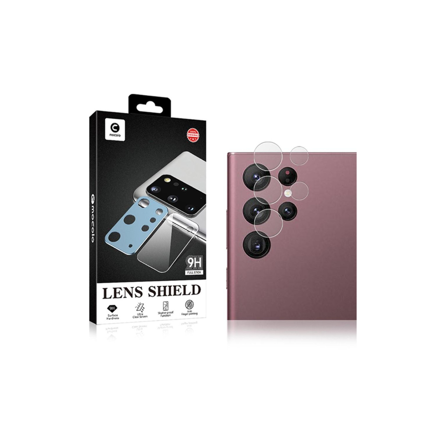 Samsung Galaxy S22 Ultra MOCOLO Kameralinsecover Hærdet Glass