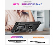 För Xiaomi Redmi Note 14 Pro 5G Skal PC + TPU Telefonskal med Rotationsring Kickstand - Svart