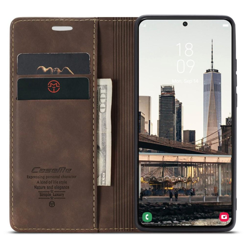CASEME Retro Wallet Case for Samsung Galaxy S22 Plus - Coffee