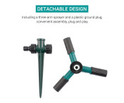 Vattenspridare 360-graders roterande 3-armad Gräsmatta bevattningssystem