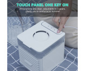 Bärbar Luftkylare 3 hastigheter Luftfuktare 7-färgad LED-lampa Fläkt