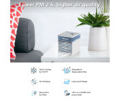 Bärbar Luftkylare 3 hastigheter Luftfuktare 7-färgad LED-lampa Fläkt