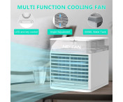 Bärbar Luftkylare 3 hastigheter Luftfuktare 7-färgad LED-lampa Fläkt