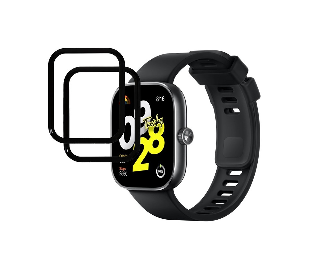 För Xiaomi Redmi Watch Move Skärmskydd Smartklocka HD Klar PMMA Film Svart Kant 2st