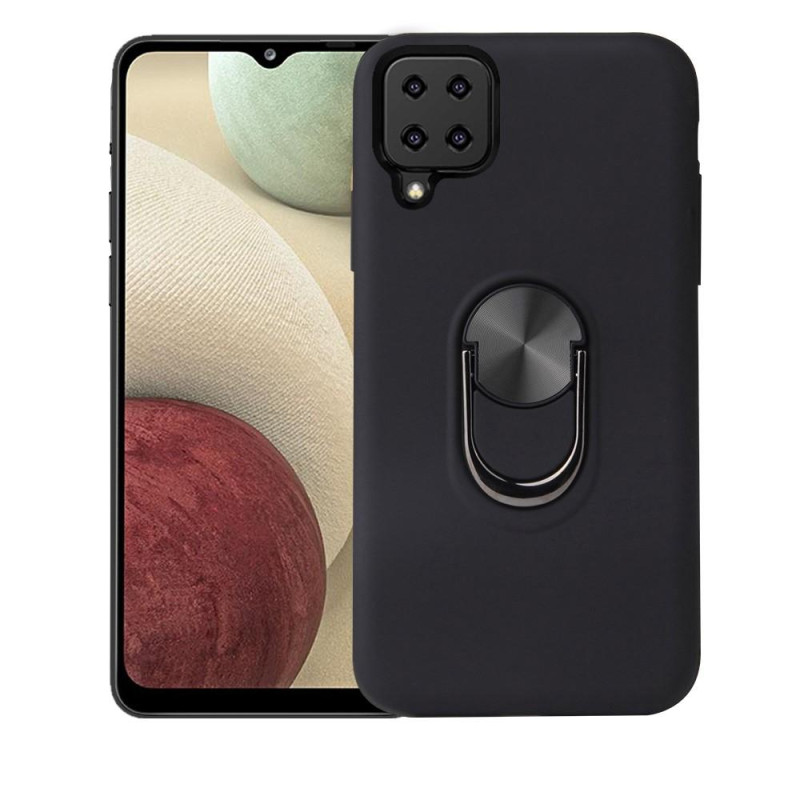 Samsung Galaxy A12 Ring Kickstand Soft Hybrid Suojakuori with Metal Sheet