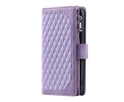 För Xiaomi Redmi 15C Zipper Wallet Case Rhombus Stitching Line Telefonfodral