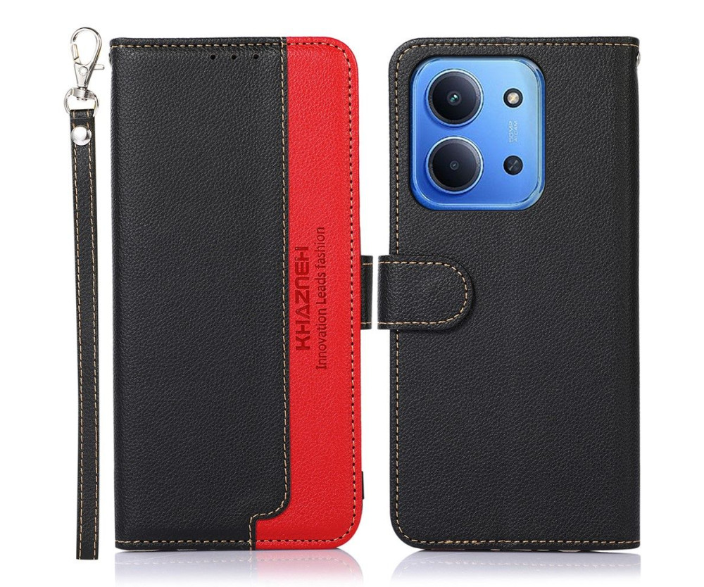 KHAZNEH Plånboksfodral till Xiaomi Redmi 15C - Svart-Röd