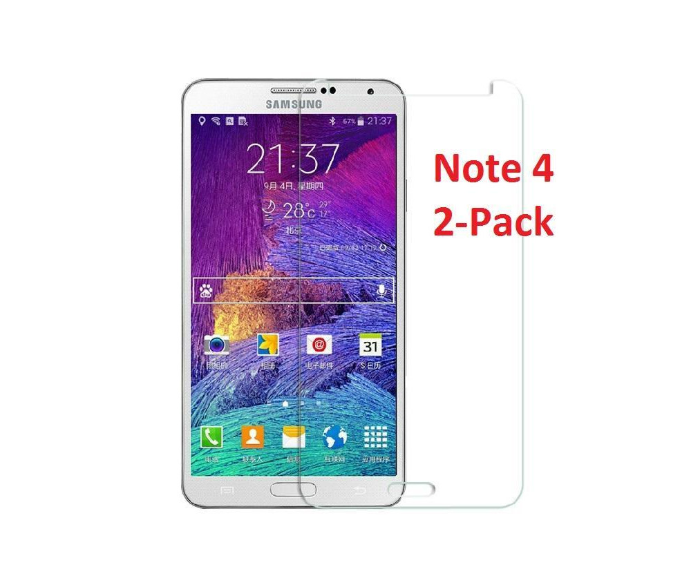 Samsung Note 4 Skärmskydd x2 med putsduk