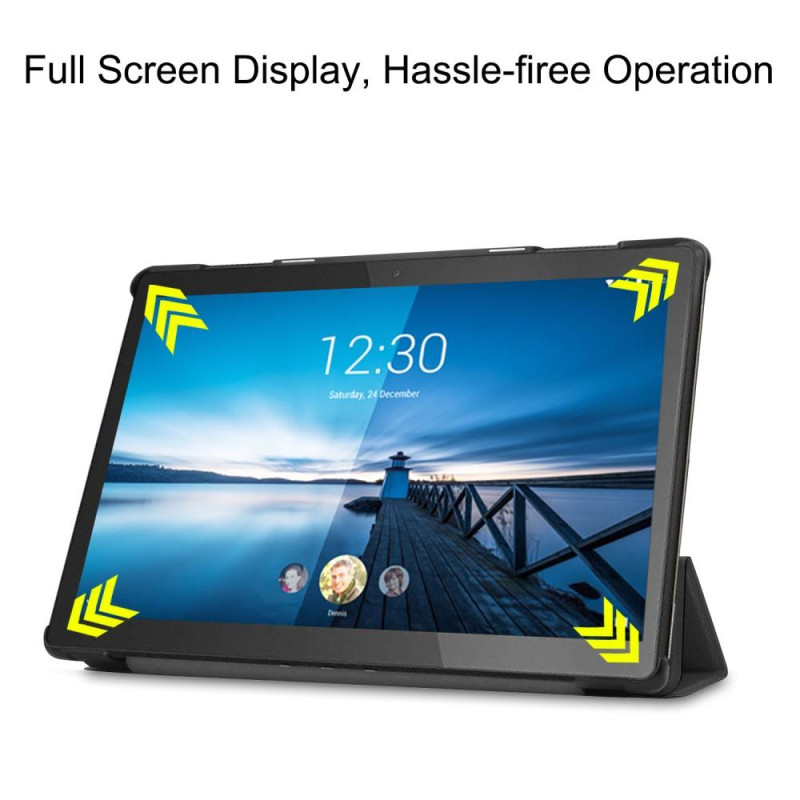 Tri - fold Stand Case for Lenovo Tab M10 FHD REL TB - X605FC - Black