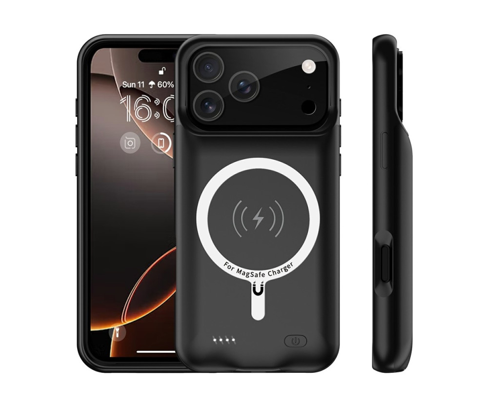 För iPhone 17 Pro 6000mAh Uppladdningsbart Batteri Skal Laddningsfodral Powerbank