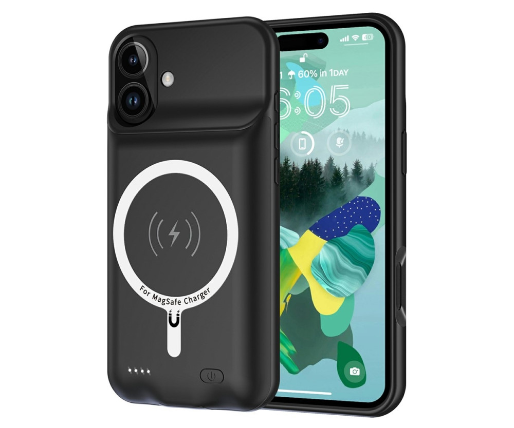 För iPhone 17 6000mAh Uppladdningsbart Batteri Skal Laddningsfodral Powerbank