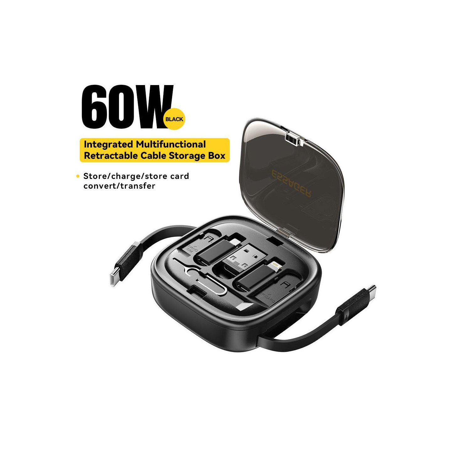 Integroitu USB - C - sovitinkaapelisarja Latauskaapelikotelon muunnin