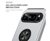 Till Pixel 10 Pro / Pixel 10 Skal Hybrid skal med Finger Ring - Silver