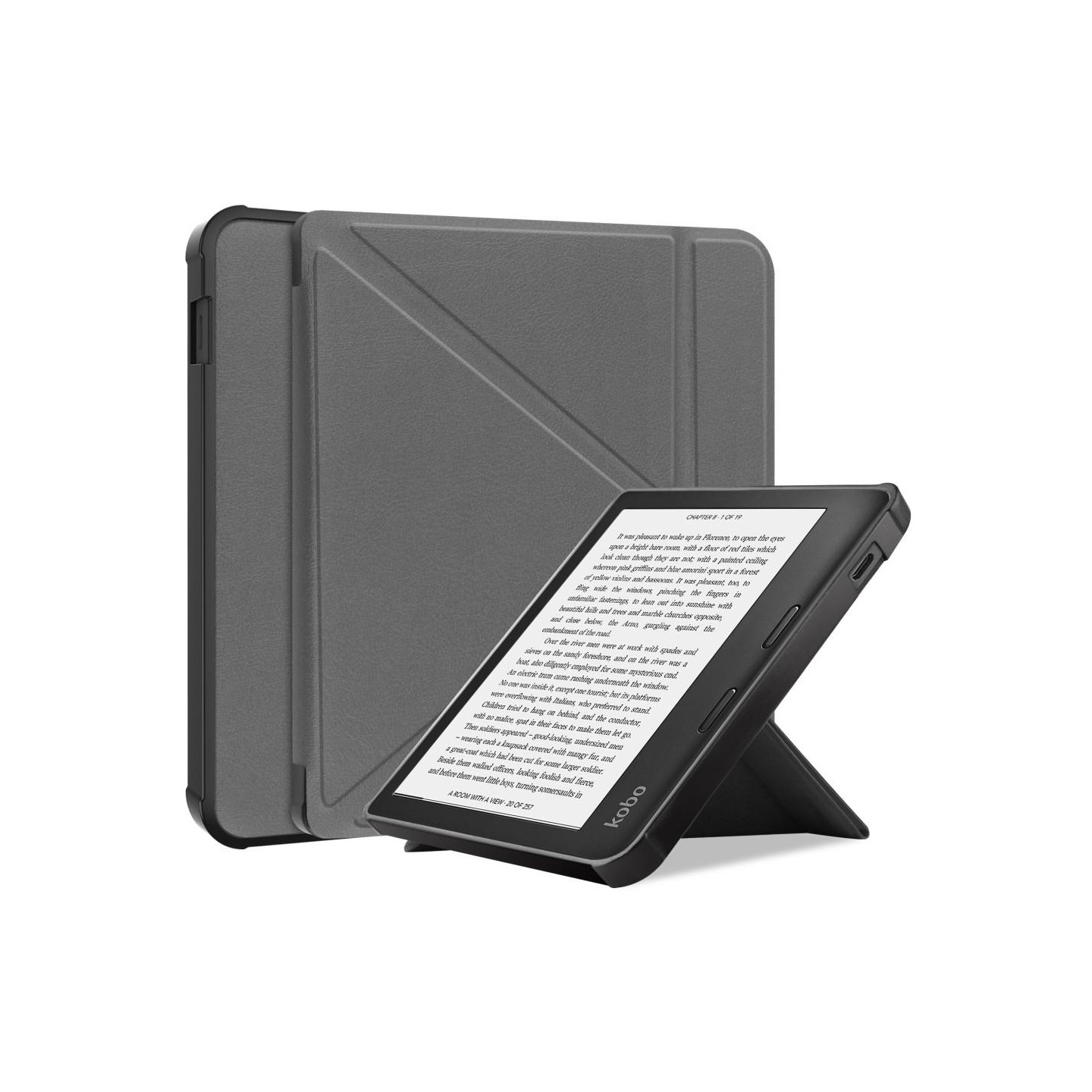 Stand Case Cover for Kobo Libra 2 - Gray