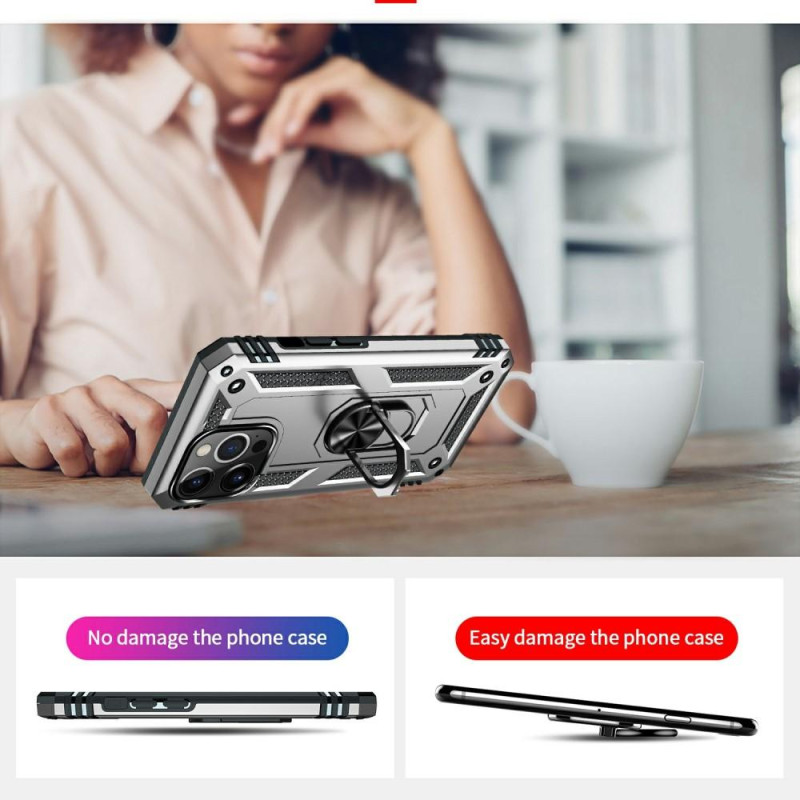 iPhone 13 Pro Finger Ring Kickstand Hybrid Case - Silver