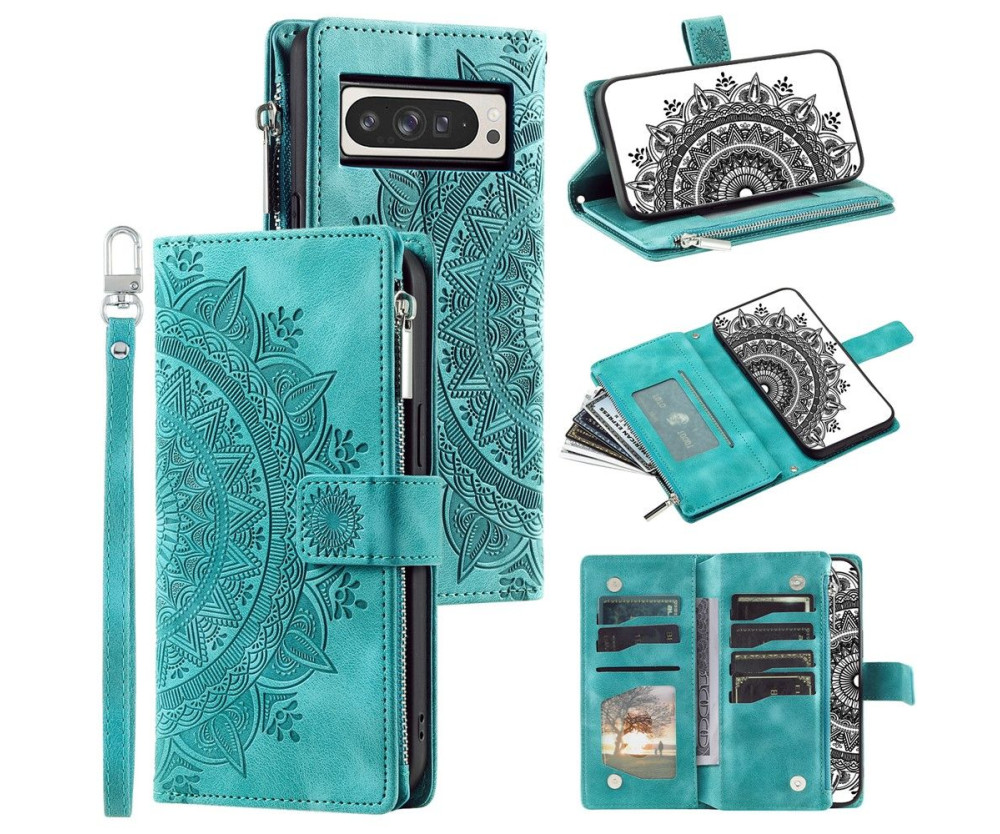 För Google Pixel 10 Pro XL plånboksfodral Fodral Skal Mandala blommönster
