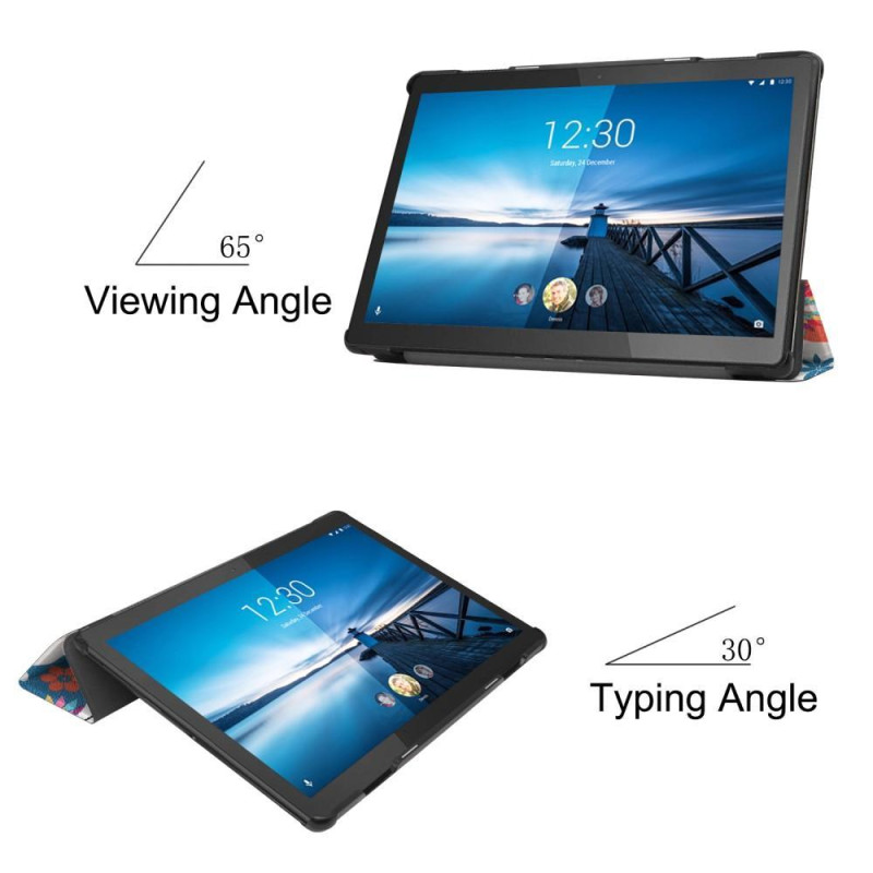 Tri - fold Stand Case for Lenovo Tab M10 FHD REL TB - X605FC - Oil Painting