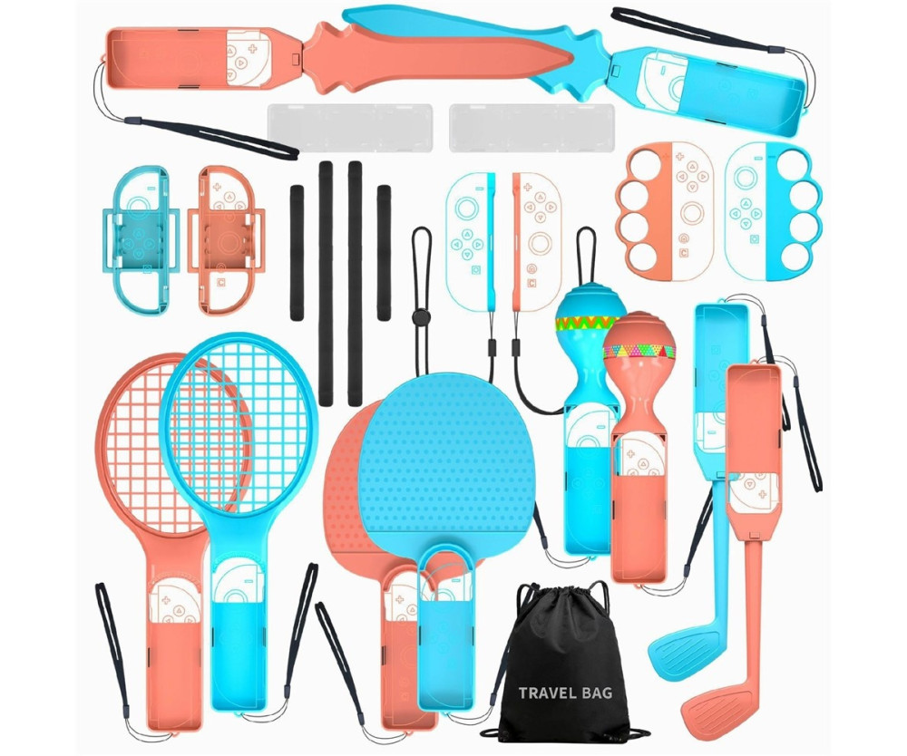 Kompatibelt med Nintendo Switch 2 Joy-Con 23-i-1 Massa Tillbehör Spel Sport 