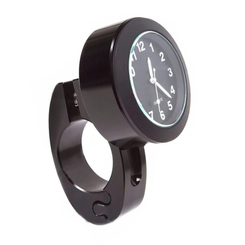 Stylish Waterproof Clock Motorcycle Handlebar Mount Quartz Clock - Black
