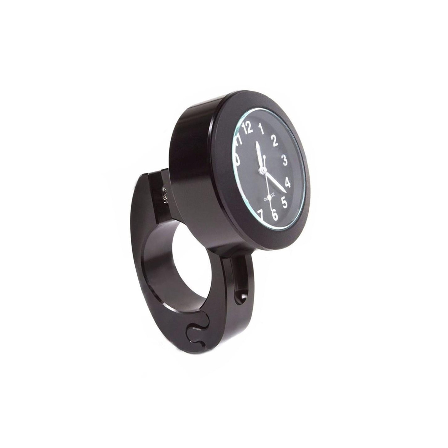 Stylish Waterproof Clock Motorcycle Handlebar Mount Quartz Clock - Black