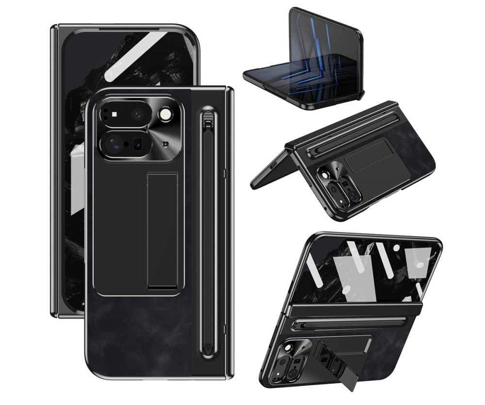 För Google Pixel 10 Pro Fold Fodral med Härdat Glasfilm, Stylus - Svart