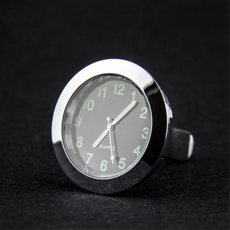 Luminous Car Air Vent Clip - on Round Quartz Clock Car Interior Decoration - Black