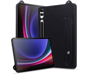 För Samsung Galaxy Tab S11 Ultra Fodral Handrem Stativ Surfplattefodral - Svart