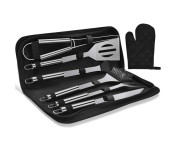 7 st/set BBQ Grilltillbehör Grillkit Rengöringsborste Grilla Grill Verktyg 