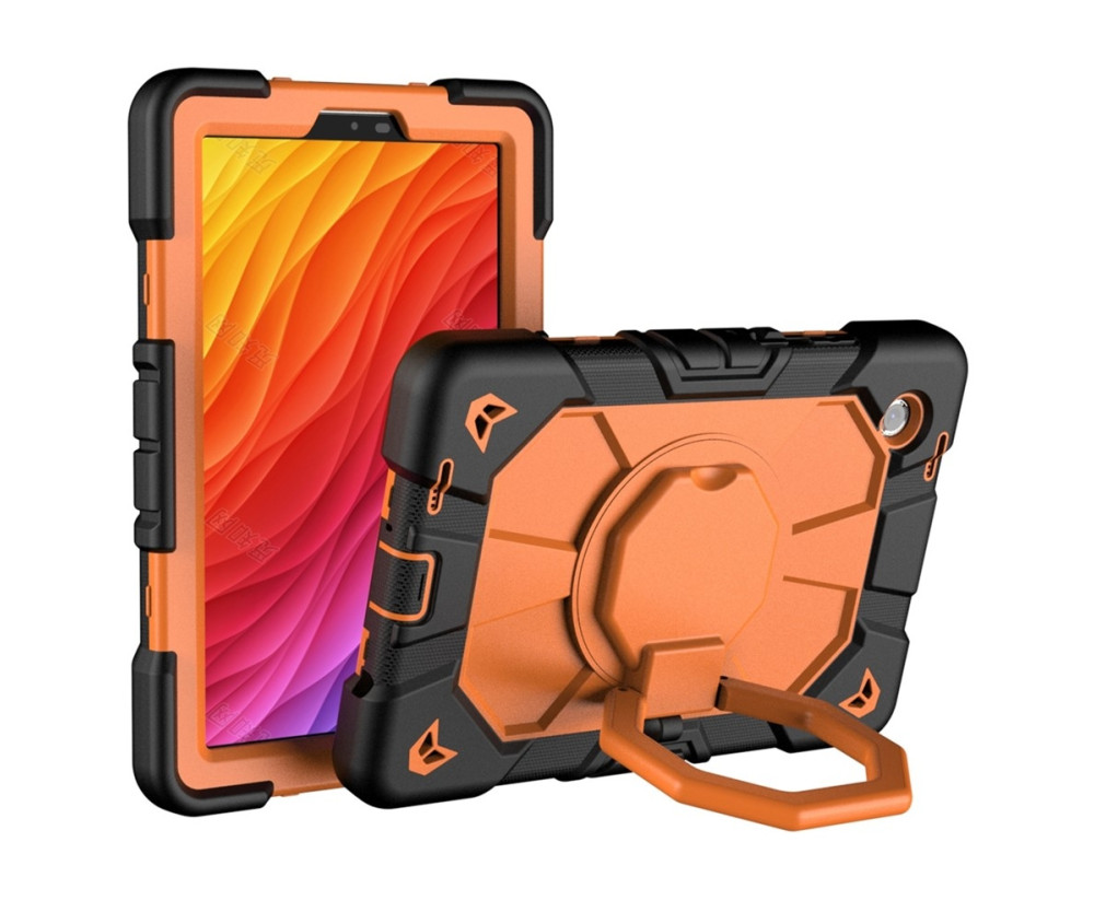 Till Samsung Galaxy Tab A11+ Heavy Duty Armor skal Black + Orange