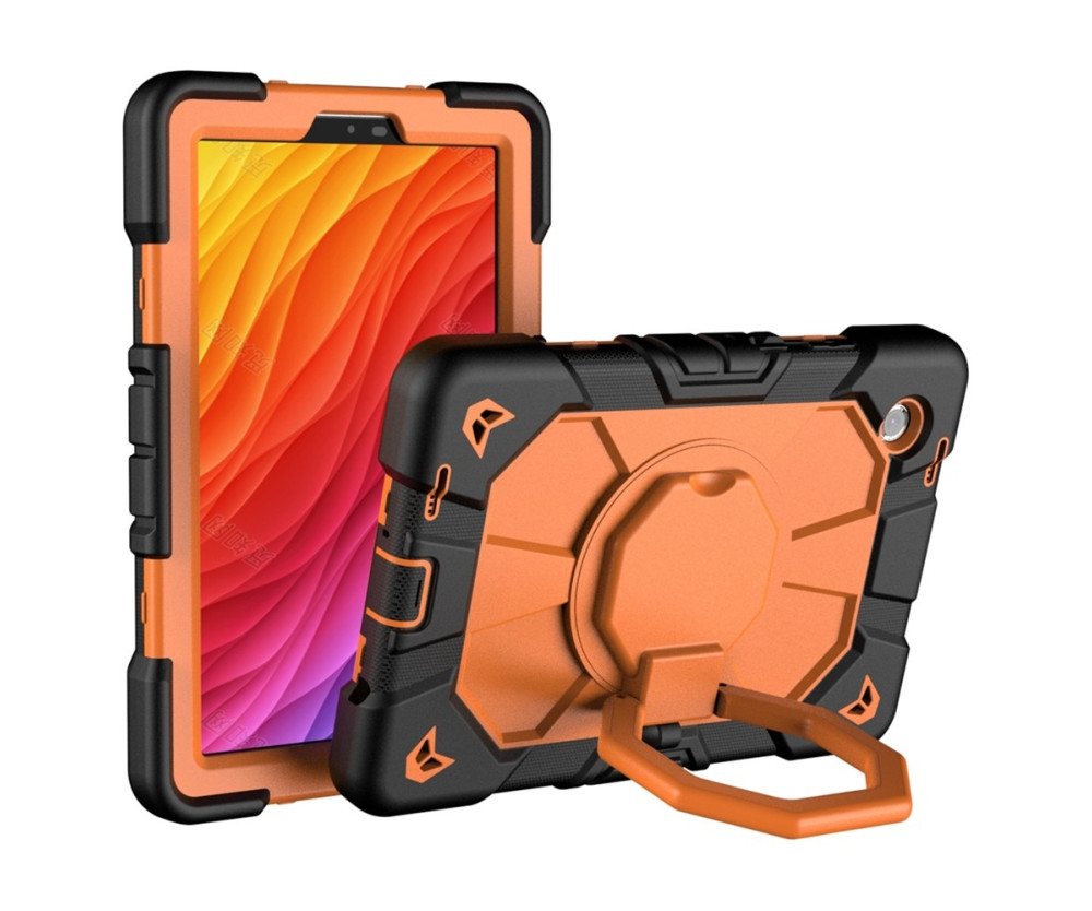 Till Samsung Galaxy Tab A11 Heavy Duty Armor skal Black + Orange