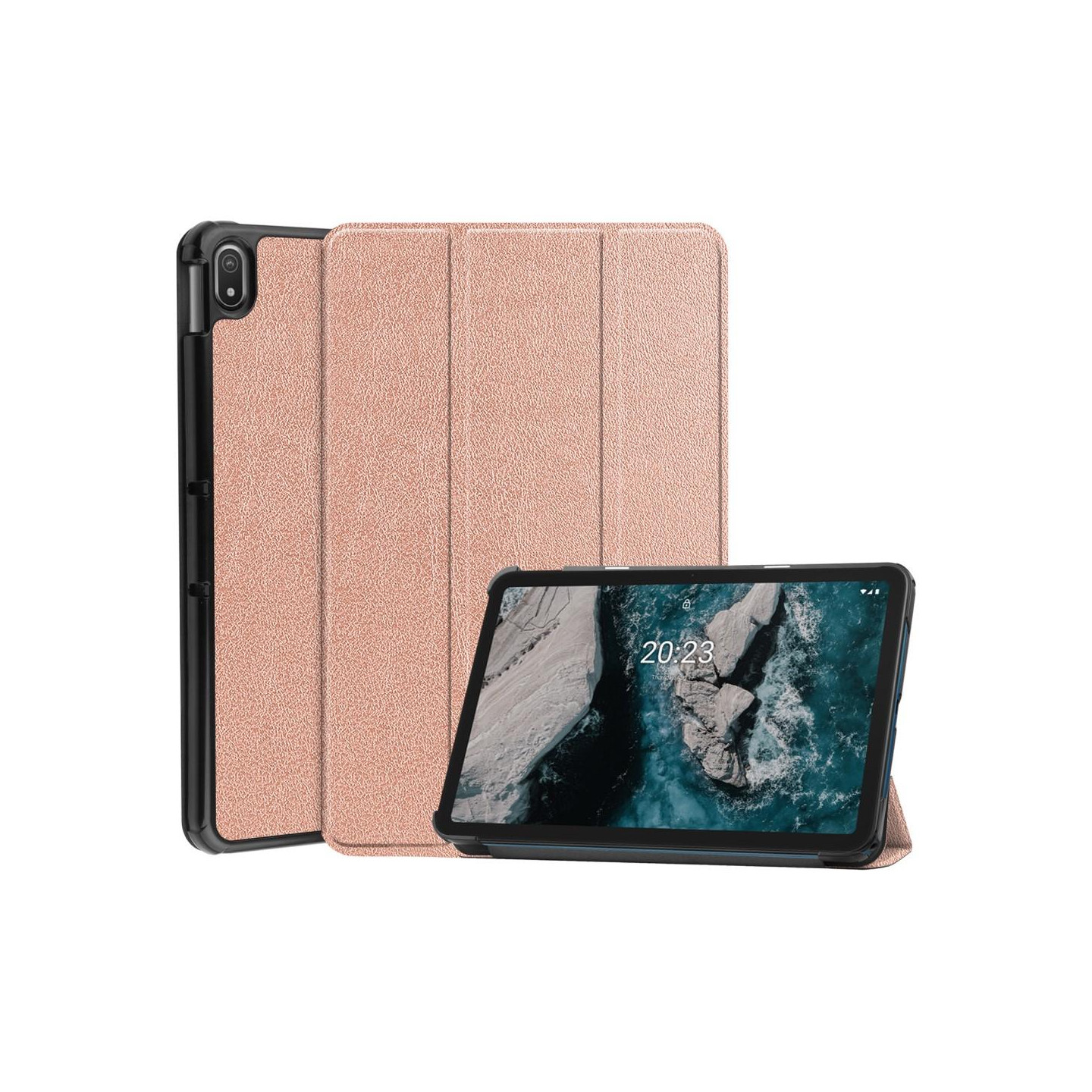 Tablet Stand Slim Fit Cover For Nokia T20 - Gold