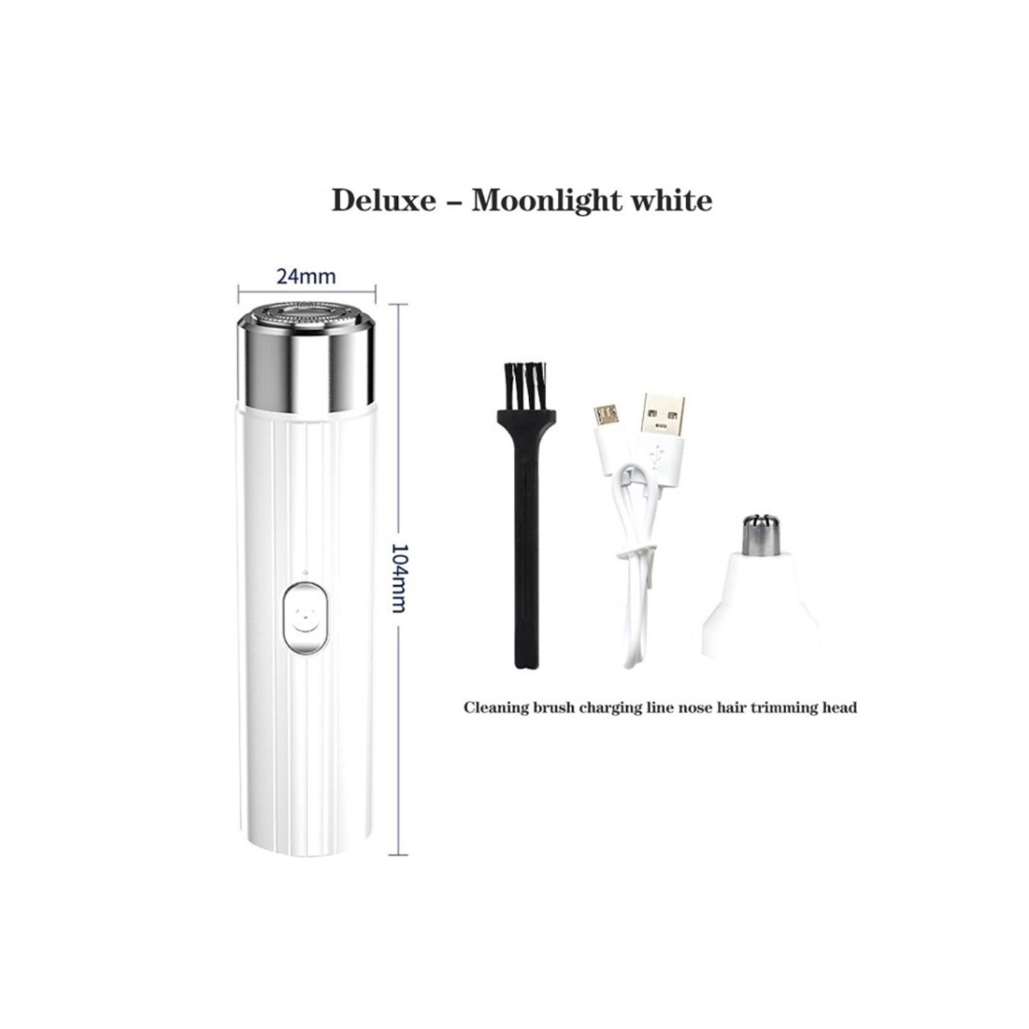 Razor Rechargeable Beard Shaver Nose Ear Hair Trimmer with Brush