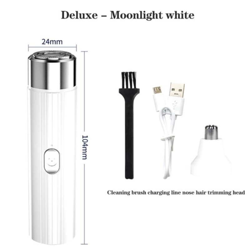 Razor Rechargeable Beard Shaver Nose Ear Hair Trimmer with Brush