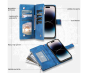 Plånboksfodral kompatibelt med iPhone 17 Pro Max, Fodral Skal Mandala blommönster - Blå