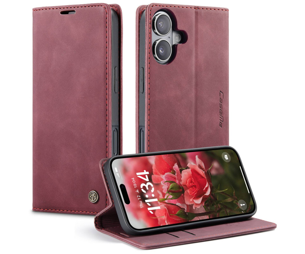 CASEME Plånboksfodral kompatibel med iPhone 17 - Röd