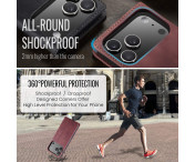 CASEME Plånboksfodral kompatibel med iPhone 17 Pro - Röd