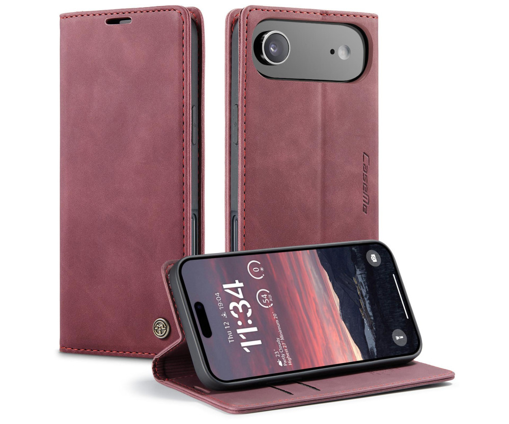 CASEME Plånboksfodral kompatibel med iPhone Air - Röd