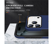 Skal kompatibelt med iPhone 17 Pro, Hybrid skal med Finger Ring - Blå