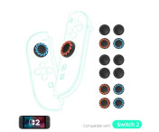 Kompatibelt med Nintendo Switch 2 4 st Joy-Con tumgrepp - svart+orange+blå