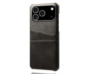 KSQ Till iPhone 17 Pro, Skal med kortplats - Svart