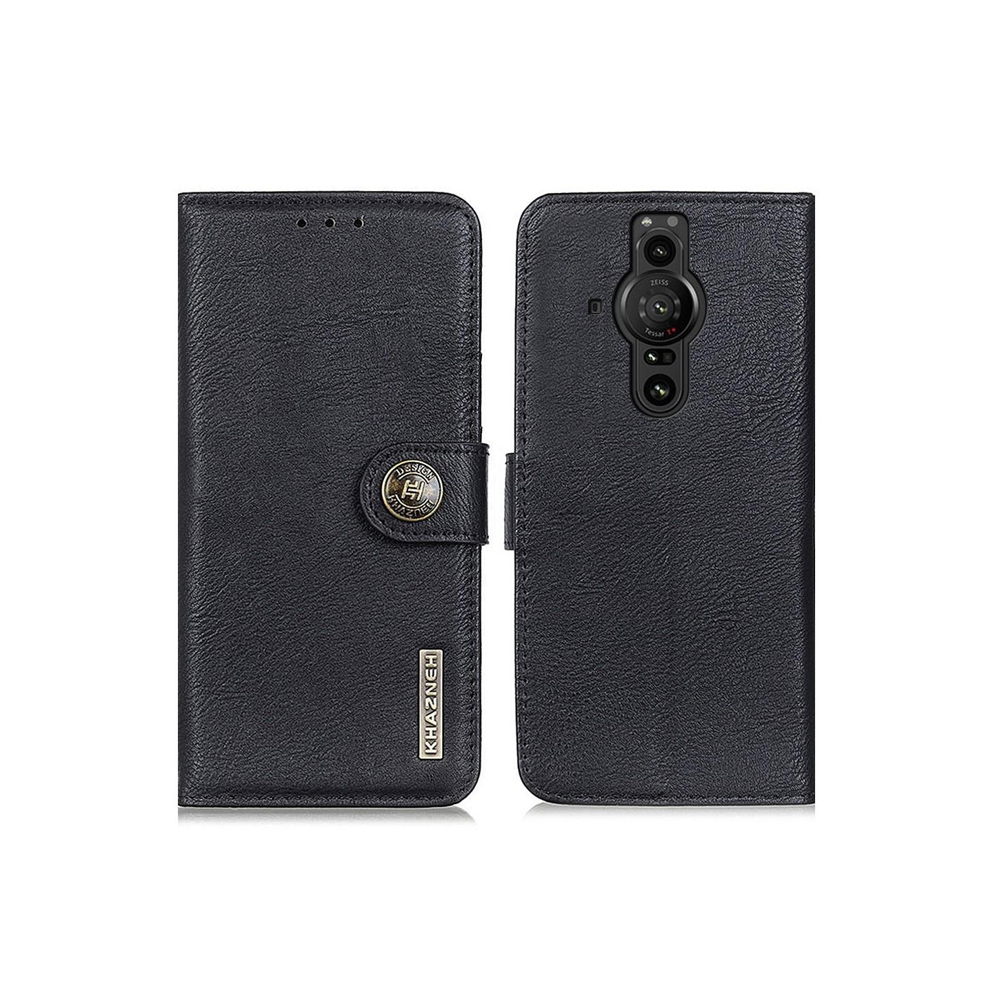 KHAZNEH Wallet Stand Suojakuori - Sony Xperia Pro - 1 - Musta