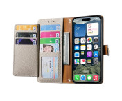 For iPhone 17 Skal RFID-blockering Dragkedjeficka Plånboksfodral med Rem - Beige