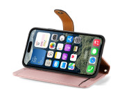 For iPhone 17 Skal RFID-blockering Dragkedjeficka Plånboksfodral med Rem - Rosa