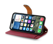 For iPhone 17 Skal RFID-blockering Dragkedjeficka Plånboksfodral med Rem - Röd